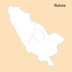 Fototapeta premium High Quality map of Rukwa is a region of Tanzania