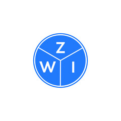 ZWI letter logo design on white background. ZWI  creative circle letter logo concept. ZWI letter design.
