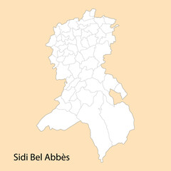 High Quality map of Sidi Bel Abbes is a province of Algeria