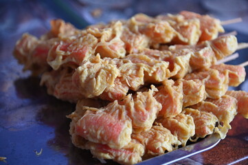 Kuching, Sarawak Malaysia - April 5th 2022:The Malay Ramadan Bazaar (Pasar Ramadan) in Malaysia, with lots of delicacies, under New Norm