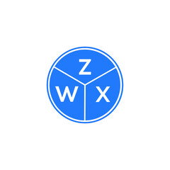 ZWX letter logo design on white background. ZWX  creative circle letter logo concept. ZWX letter design.
