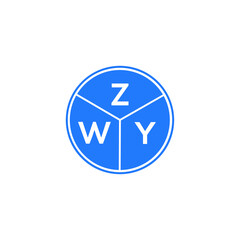 ZWY letter logo design on white background. ZWY  creative circle letter logo concept. ZWY letter design.
