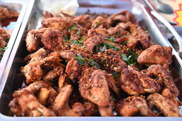 Kuching, Sarawak Malaysia - April 5th 2022:The Malay Ramadan Bazaar (Pasar Ramadan) in Malaysia, with lots of delicacies, under New Norm