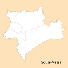 High Quality map of Souss-Massa is a province of Morocco - obrazy, fototapety, plakaty
