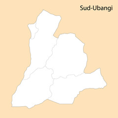 Obraz premium High Quality map of Sud-Ubangi is a region of DR Congo
