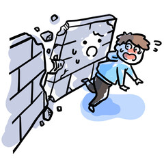 地震のときに倒れる危険性のあるコンクリートブロック塀