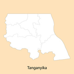 Fototapeta na wymiar High Quality map of Tanganyika is a region of DR Congo