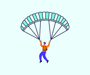 Paragliding Sky Fly Unique Vector Creative Modern Illustration Design
