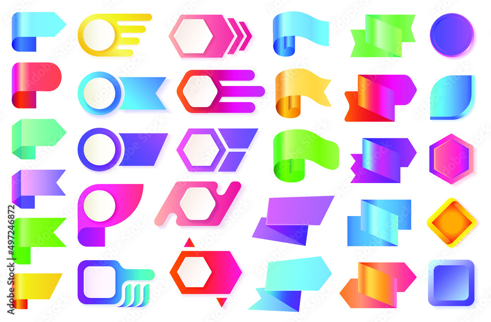 Fototapete abstract bullet points in different color gradient. abstract geometric design elements, 3d rendering