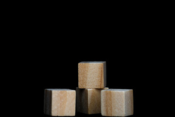 woods block on black background