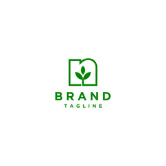 Letter N and Leaf Icon in it. Simple logo design of leaf icon with continuous lines forming the letter N around it.