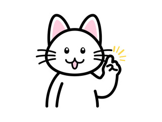 指を立てる猫