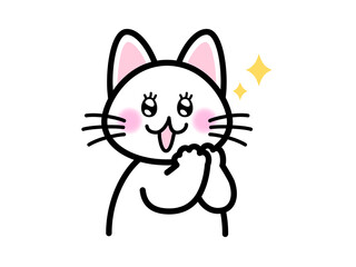 きらきらと目を輝かせて喜ぶ猫