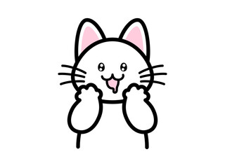 よだれを垂らして正面を見つめる猫