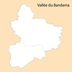 Obraz premium High Quality map of Vallee du Bandama is a region of Ivory Coast