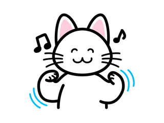 嬉しそうに踊る猫
