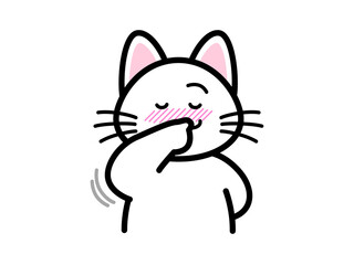 照れる猫