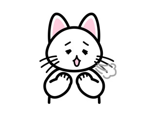 ため息をつく猫