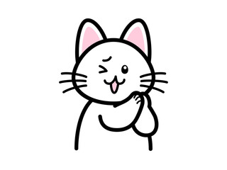 不真面目に謝る猫