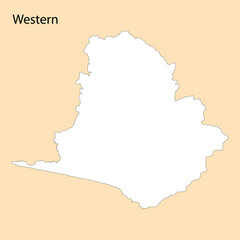 High Quality map of Western is a region of Ghana