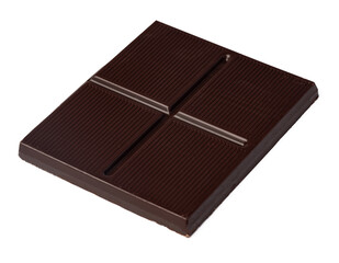 Small chocolate bar isolated on white background
