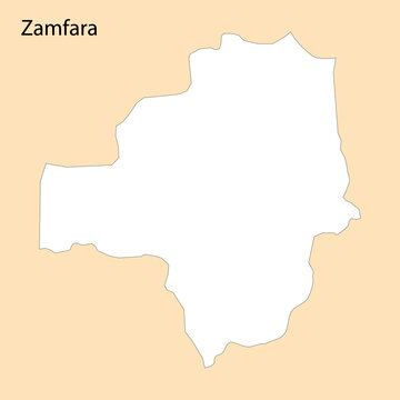 High Quality map of Zamfara is a region of Nigeria