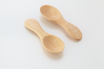 eating, bamboo, smooth, clean, culinary, brown, single, cutout, national, compostable, above, kitchen utensil, overhead, top view, tableware, white background, object, spoon, wooden, isolated, wooden 