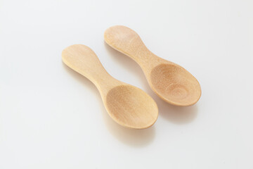 eating, bamboo, smooth, clean, culinary, brown, single, cutout, national, compostable, above, kitchen utensil, overhead, top view, tableware, white background, object, spoon, wooden, isolated, wooden 
