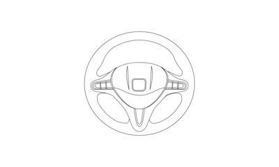 Steering line art vector.  Line Drawing Steering Wheel Illustrations and Vectors. Steering wheel.