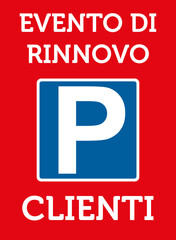 Fototapeta premium Cartello rinnovo clienti parcheggio