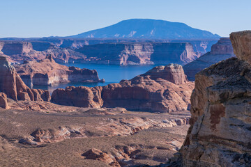 Scenic view of Gunsight Pass, Alstrom Point, Glen Canyon National Recreation Area, Utah