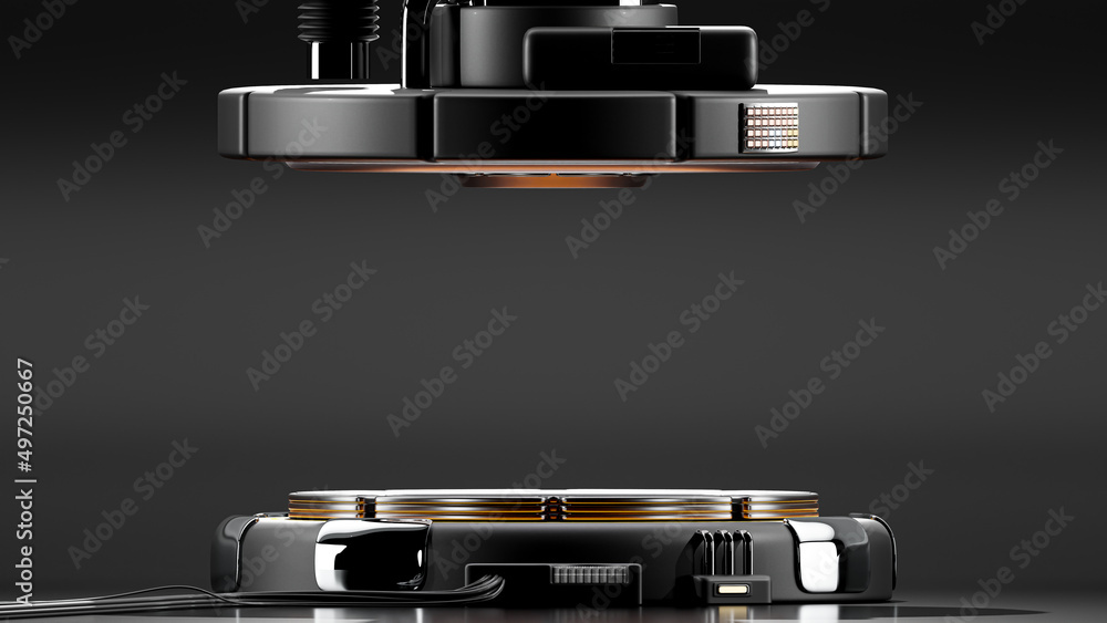 Aufkleber technology background. power podium empty stage. sci-fi idea concept. technological elements innovat