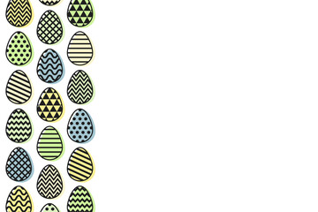 Design of an Easter background with colourful eggs. Vector