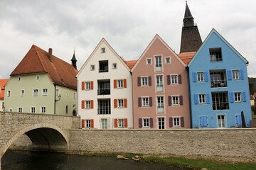 Historische Gebäude in der Altstadt der Stadt Berching in Bayern