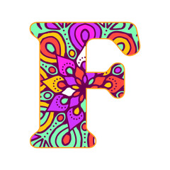 Mandala Alphabet Colorful Page For Kids