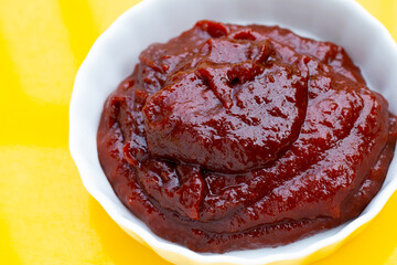 Gochujang spicy sauce, Korean traditional red pepper paste.