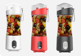 Obraz premium Portable Electric USB Juice Maker .Juicer Bottle Blender Grinder Mixer. 3d illustration