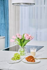 Healthy breakfast on kitchen table