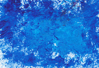 Abstract hand drawn colorful blue acrylic background