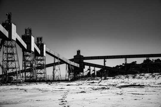 Grayscale Of Grain Silos In Lisbon