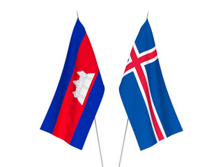 Iceland and Kingdom of Cambodia flags