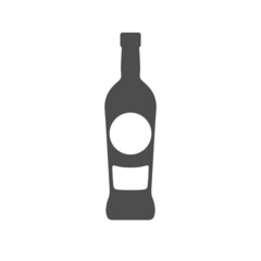 Grey glass wine bottle icon isolated on white background