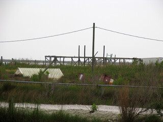 Destroyed houses by Hurrikan Katrina, Chef Menteur Hwy, Louisiana