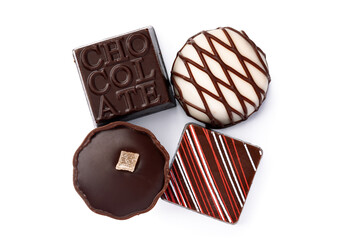 Chocolate candies sweets isolated on a white background