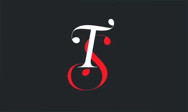 initials alphabet logo icon vector TS ST letter