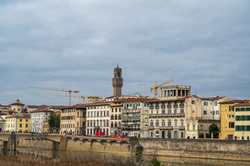 Old houses on the river in Florence