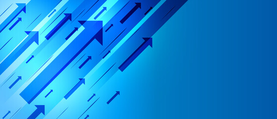Up arrows on blue abstract background illustration