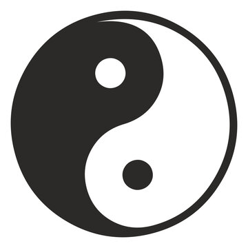 Ying yang symbol of harmony and balance.Zen symbol. Yin and Yan sign. Black and White Ying and Yang icon.Ying Yang Symbol Flat Icon on white background. Ying yang yin icon.
