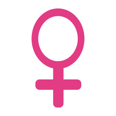 The symbol of Venus denotes the feminine and is used to denote a woman.