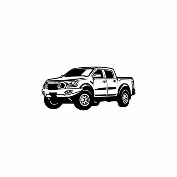 american pick up truck illustration vector